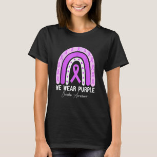 Purple Ribbon Sunflower Butterfly Overdose Awarene T-Shirt