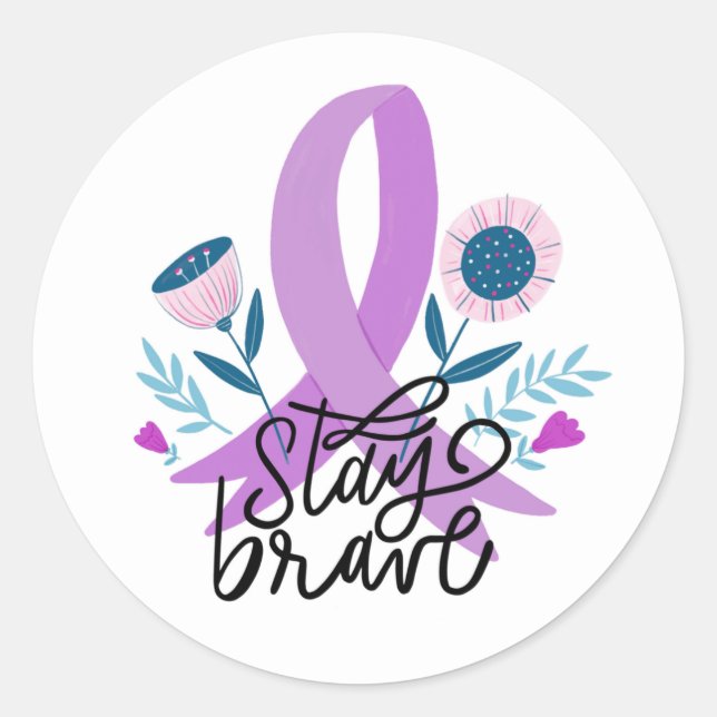Purple Ribbon Support Sticker (Front)