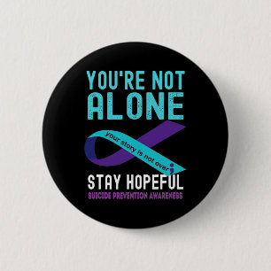 Purple Ribbon Support Suicide Prevention Awareness 6 Cm Round Badge