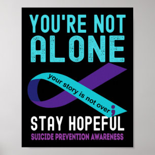 Purple Ribbon Support Suicide Prevention Awareness Poster