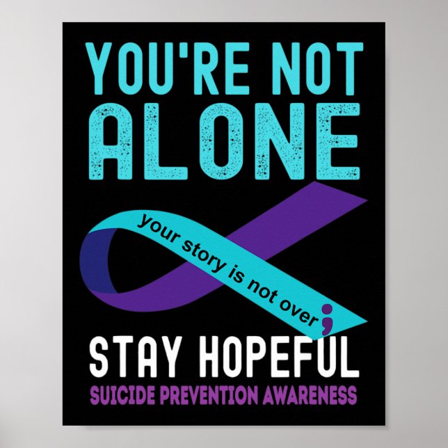 Purple Ribbon Support Suicide Prevention Awareness Poster (Front)
