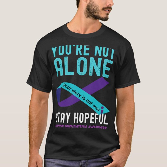 Purple Ribbon Support Suicide Prevention Awareness T-Shirt (Front)