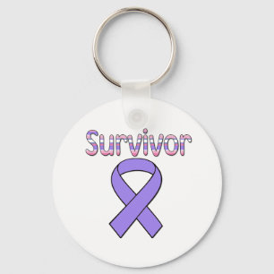 Purple Ribbon Survivor Key Ring