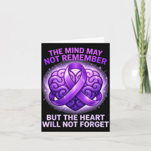 Purple ribbon the mind may not remember alzheimers card