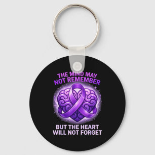 Purple ribbon the mind may not remember alzheimers key ring