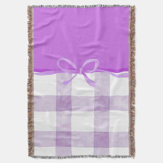 Purple Ribbon Throw Blanket (Front Vertical)