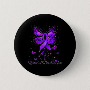 Purple Ribbon Warrior Alzheimerheimer Brain Awaren 6 Cm Round Badge