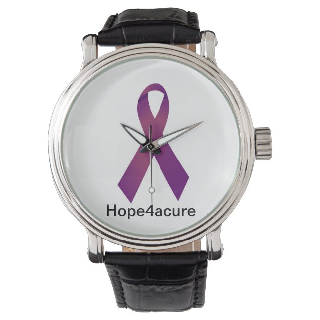 Purple Ribbon watch Cystic Fibrosis Lupus Fibro (Front)