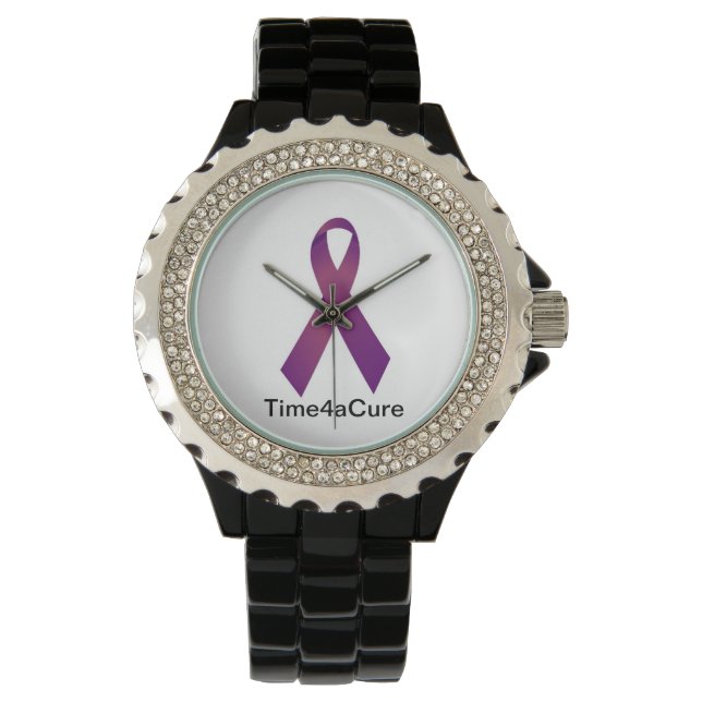 Purple Ribbon watch Cystic Fibrosis Lupus Fibro (Front)