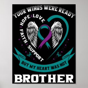 Purple Ribbon Wing Suicide Awareness Prevention Br Poster