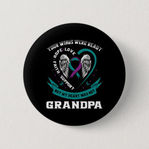 Purple Ribbon Wing Suicide Awareness Prevention Gr 6 Cm Round Badge