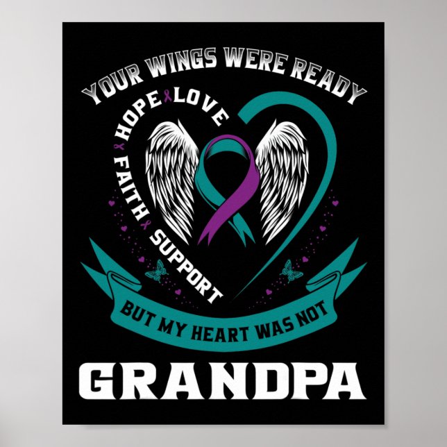 Purple Ribbon Wing Suicide Awareness Prevention Gr Poster (Front)