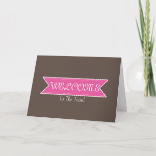 Purple Ribbon with White Border Welcome Card