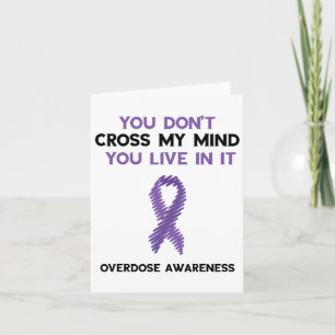 Purple Ribbon You Don't Cross My Mind Overdose Awa Card