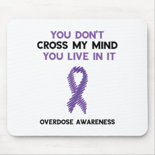 Purple Ribbon You Don't Cross My Mind Overdose Awa Mouse Pad