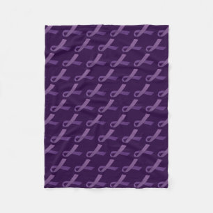 Purple Ribbons Tiled  Pattern Fleece Blanket