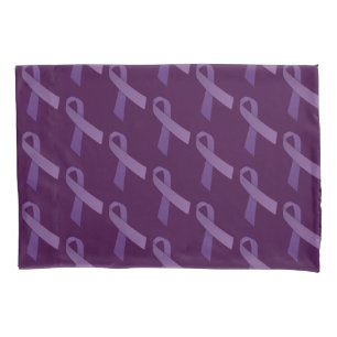 Purple Ribbons Tiled Pattern Pillowcase