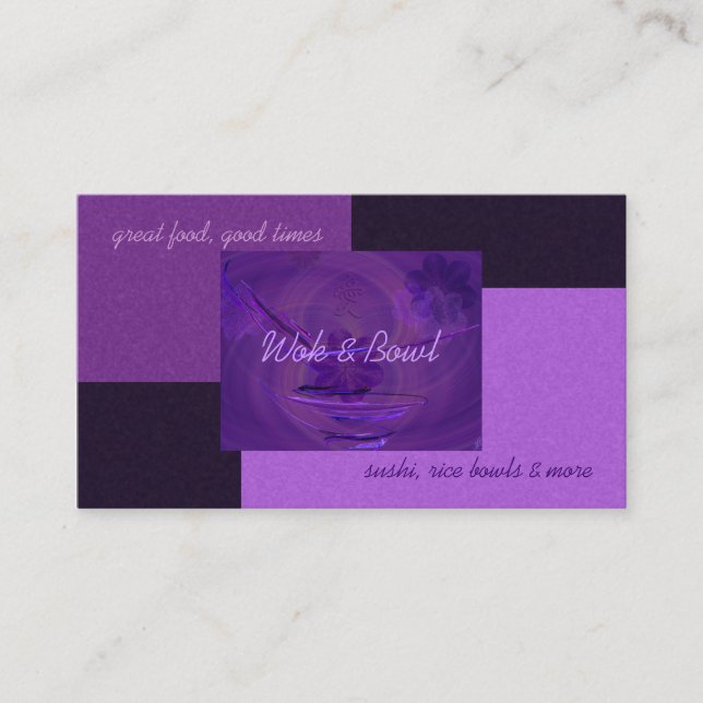 Purple Rice Bowl Abstract Art Business Card (Front)