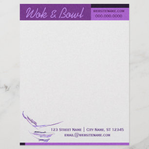 Purple Rice Bowl Abstract Art Personalised Letterhead