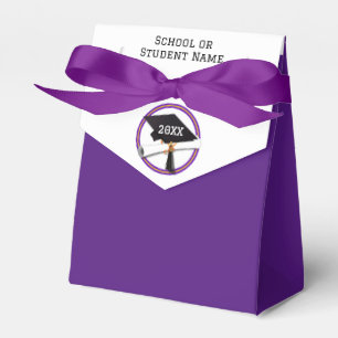 Purple Ring on Grad Cap Graduation Favour Box