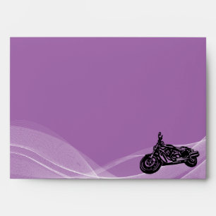 Purple road biker wedding envelope