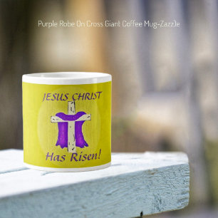 Purple Robe On Cross Large Coffee Mug