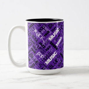 Purple Rock Pop R & B Music Two-Tone Coffee Mug