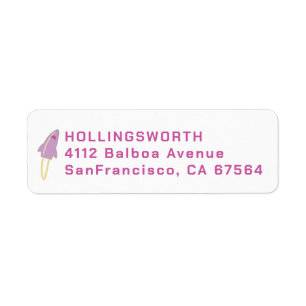 Purple Rocket Return Address Label