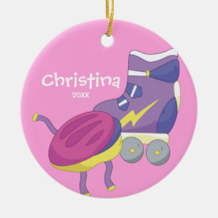 Purple Roller Skate Sport Christmas Ornament