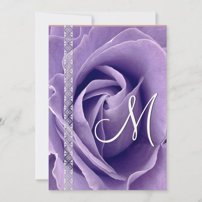 PURPLE Rose and Lace Wedding Linen Template (Front)