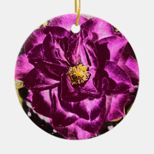 Purple rose and Teddy Bear sunflower ornament