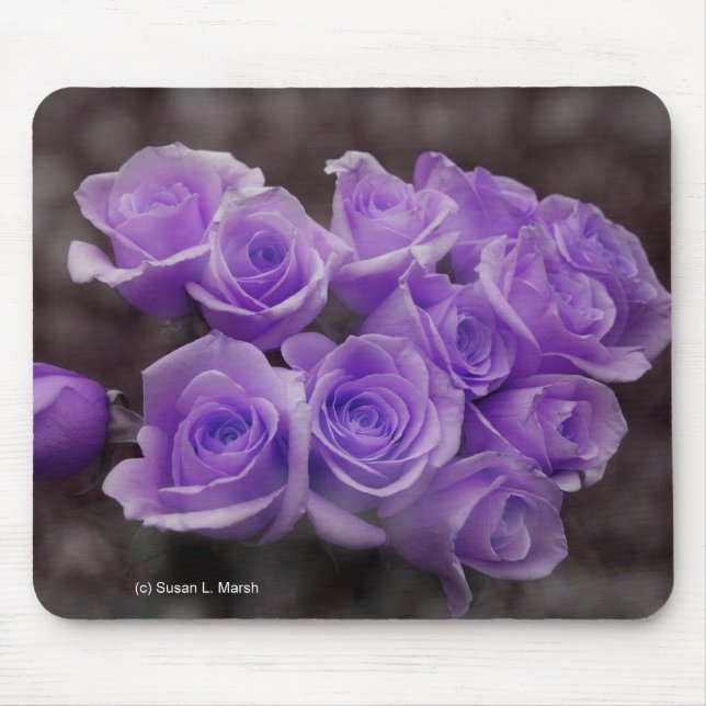 Purple rose bouquet mouse pad (Front)