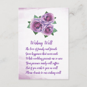 Purple Rose Bouquet Wedding Wishing Well Cards