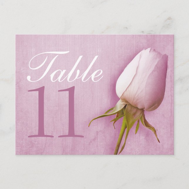 Purple rose bud wedding table number 10-39 card (Front)