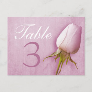 Purple rose bud wedding table number 1-9 postcard