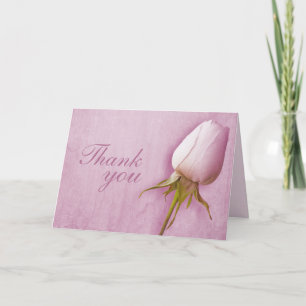Purple rose bud wedding thank you card landscape