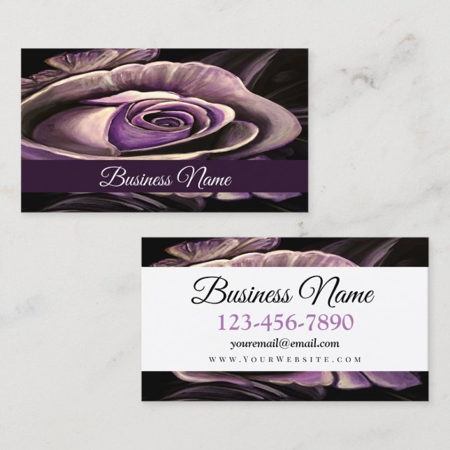 Purple Rose Business Card (Front/Back)