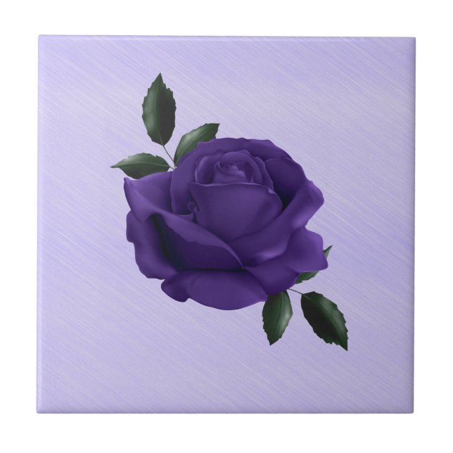 Purple Rose Ceramic Tile (Front)