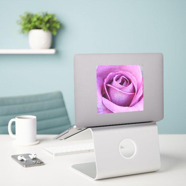 Purple Rose Close Up Art Large Sticker (Laptop On Desk)