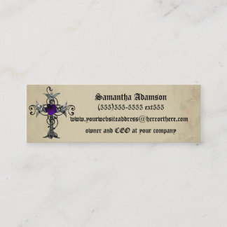 Purple Rose Cross Gothic Business card