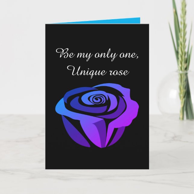 Purple rose dark valentine's day holiday card (Front)