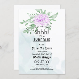 Purple Rose Eucalyptus 40th Birthday Save The Date
