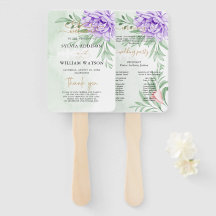 Purple Rose Floral Eucalyptus Boho Wedding Program