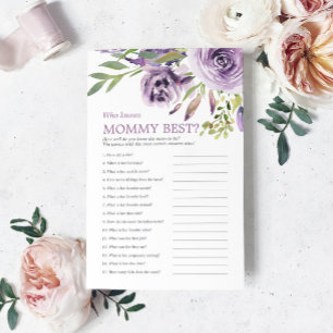 Purple Rose Floral Who Knows Mummy Best Game