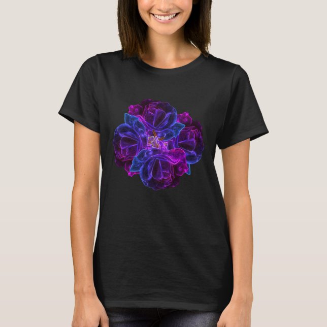 Purple Rose Flower Bouquet Abstract Art  T-Shirt (Front)