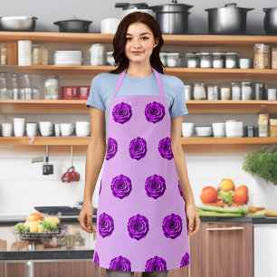 Purple Rose Flower Seamless Pattern on Apron