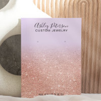 Purple rose gold glitter jewellery earring display