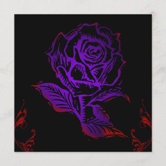 Purple Rose Gothic Birthday Invitation