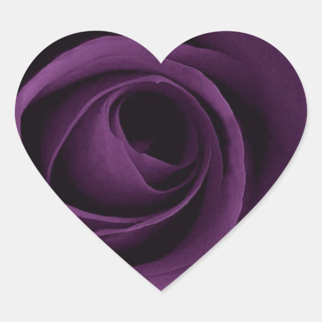 Purple Rose Heart Sticker (Front)