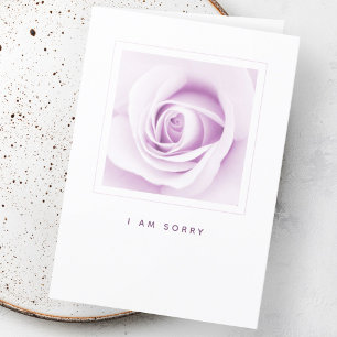 Purple rose I am sorry apology folded Card